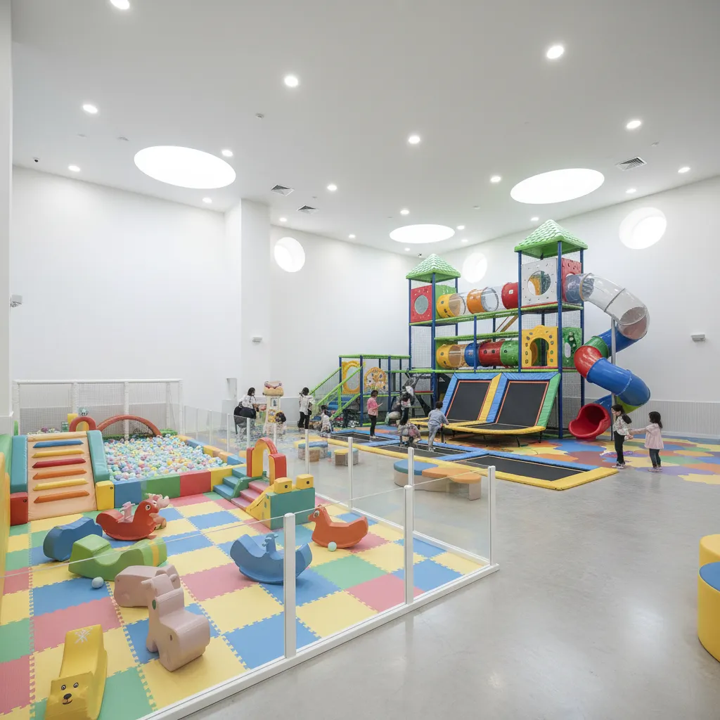 Zonas diferenciadas en un parque infantil interior