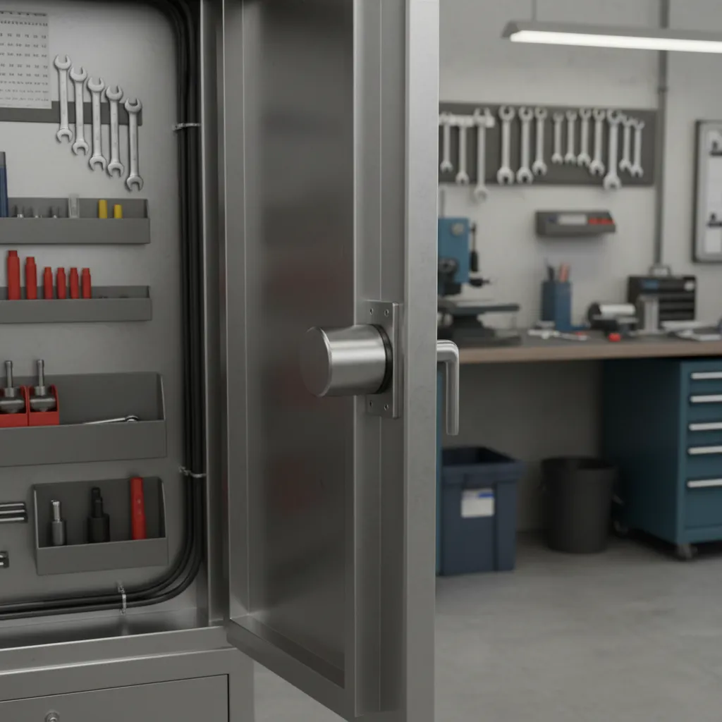 industrial metal cabinet door using strong magnetic latch