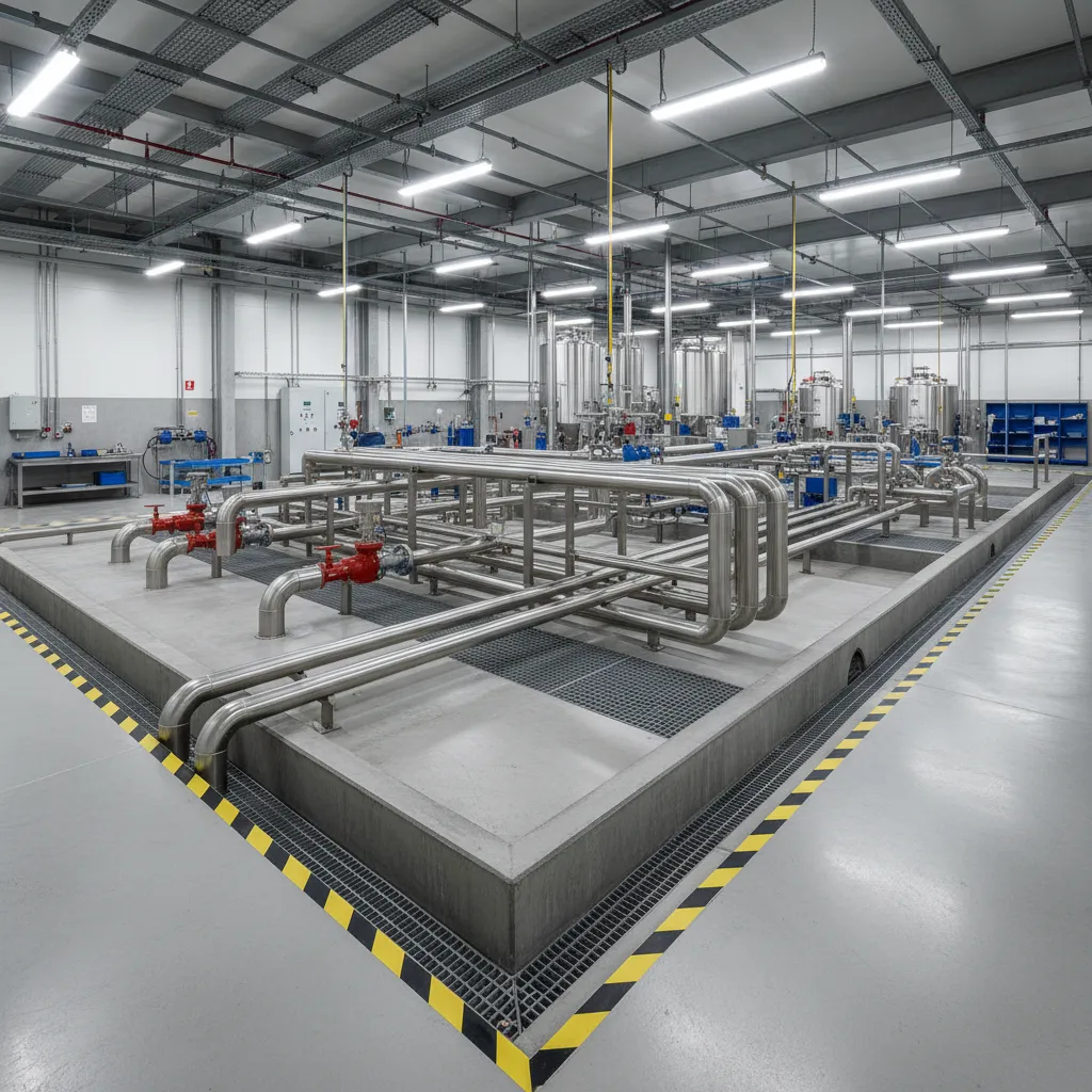 Safety and Spill Containment Strategies in Floor Piping Layout Design