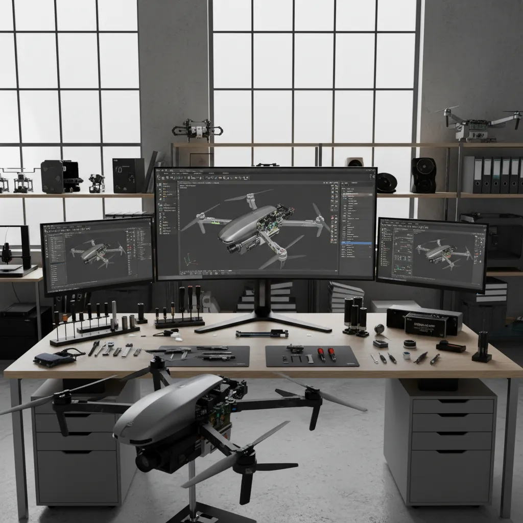 industrial designer reviewing product prototype and CAD model