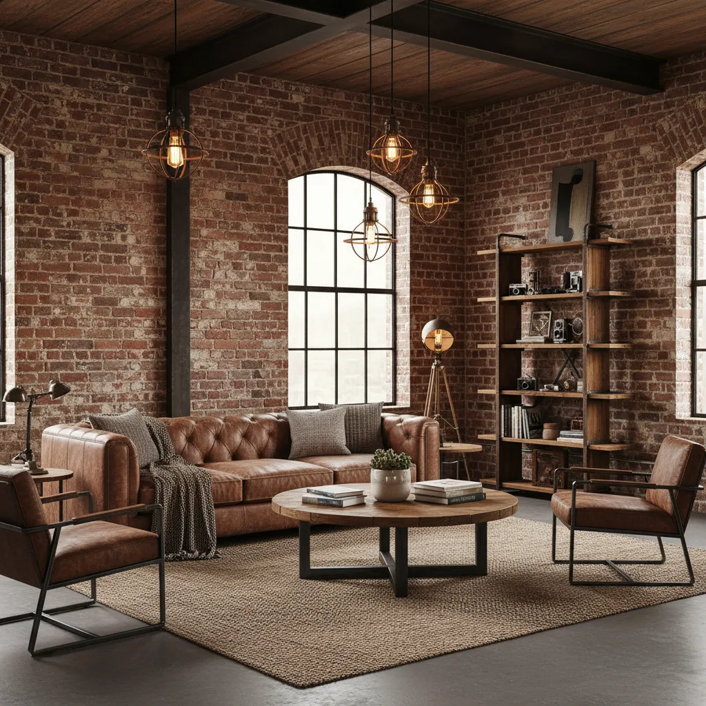 Interior estilo industrial con elementos reciclados