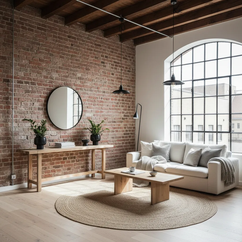 Interior con mezcla de estilo industrial y escandinavo