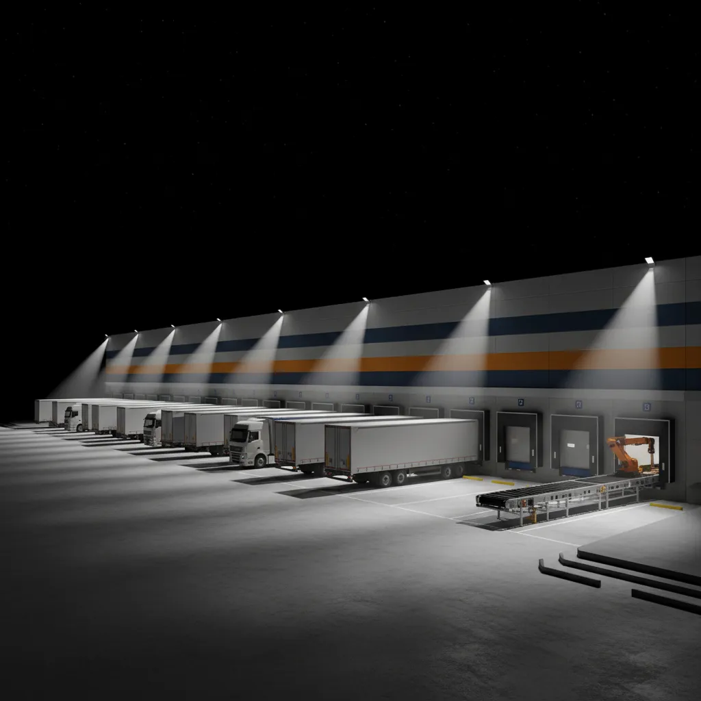 industrial facility using directional lighting to limit light pollution