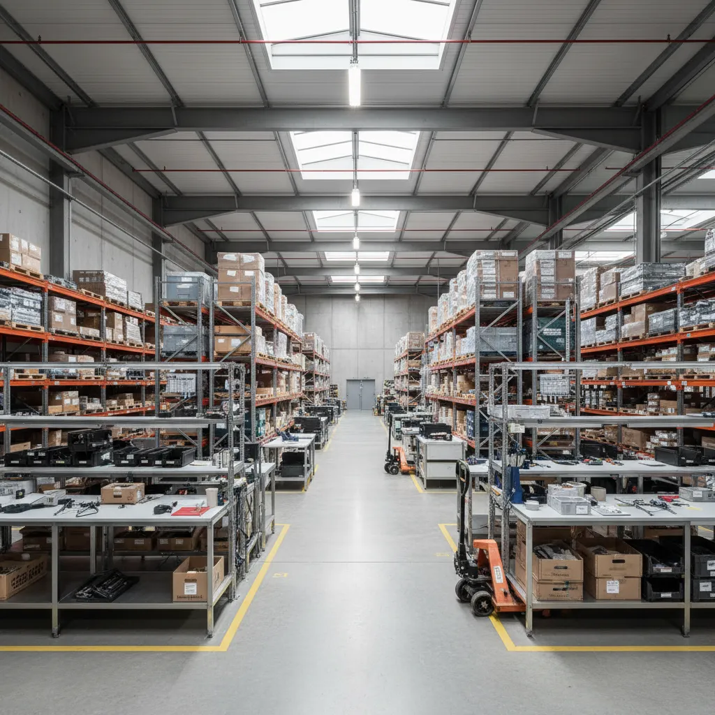 Distribución interior de naves industriales con muebles