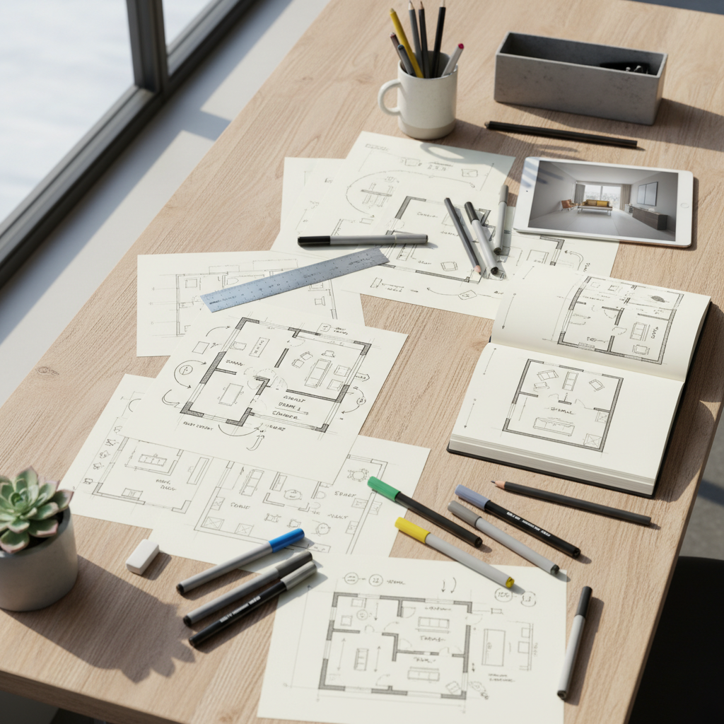 Infografías a mano en diseño de interiores