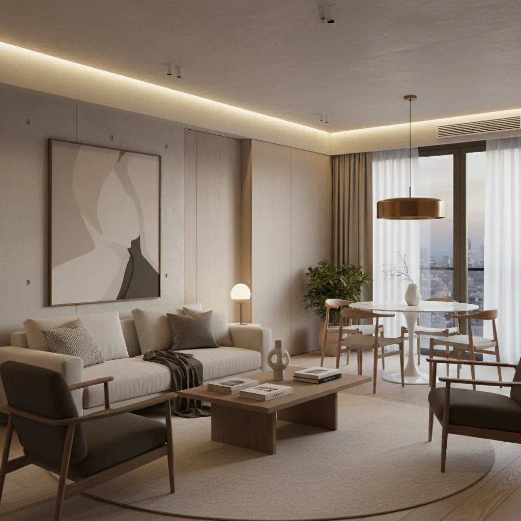 Interior elegante con decoración equilibrada