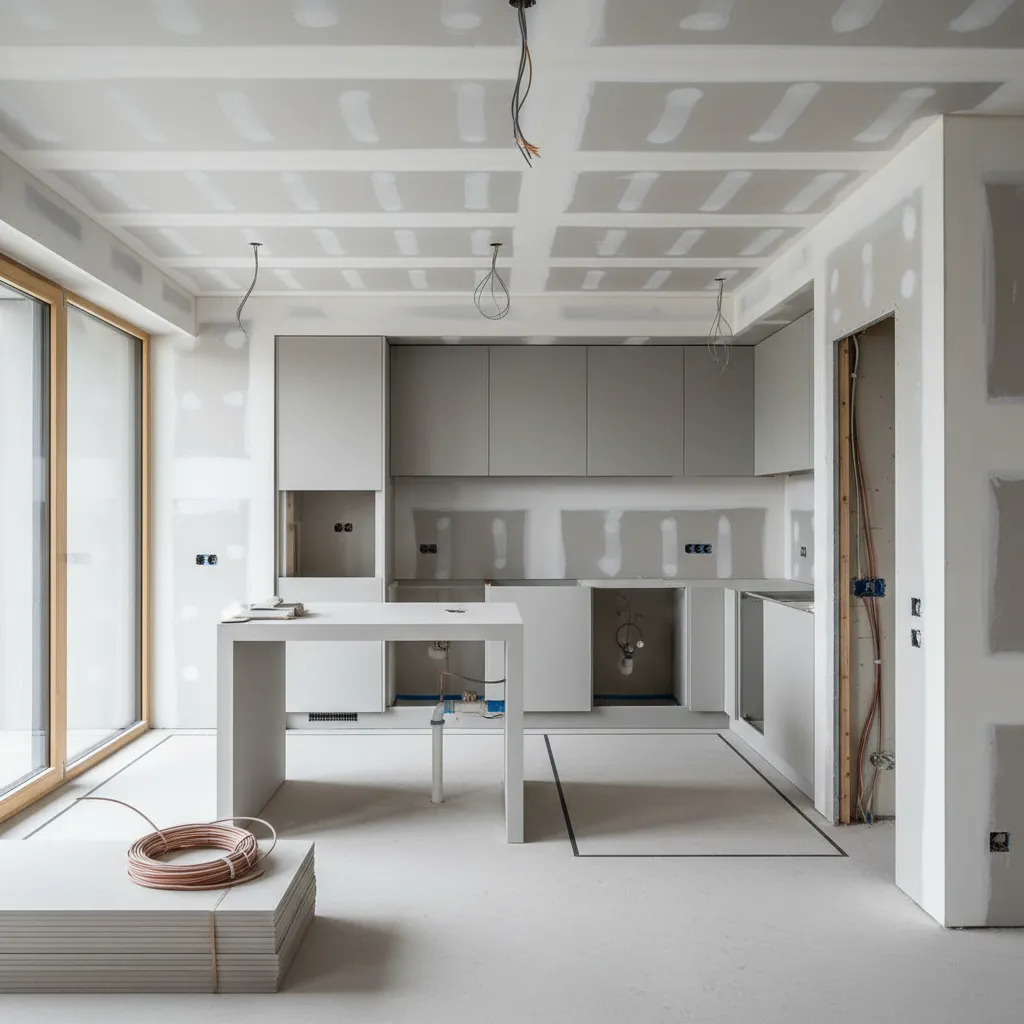 Instalación eléctrica planificada en una cocina moderna