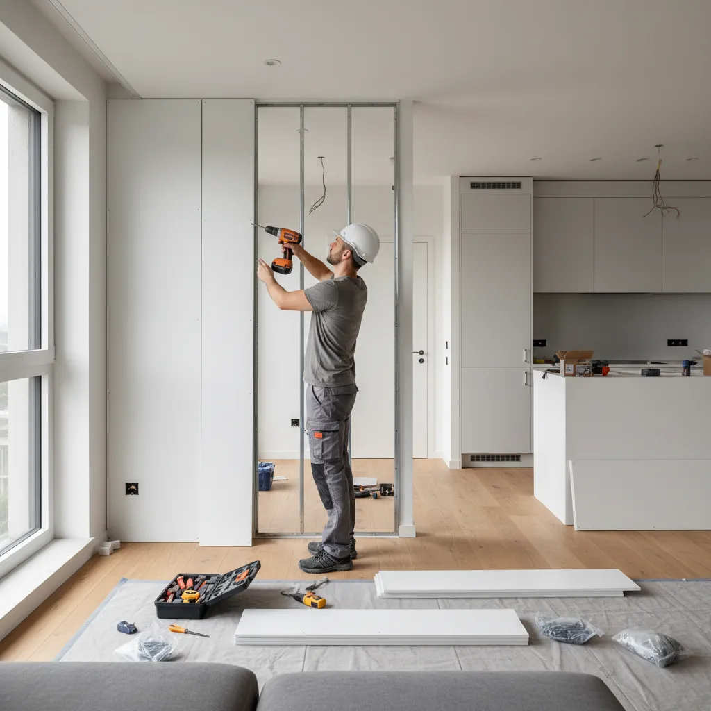 Instalación de paneles decorativos PVC en pared interior