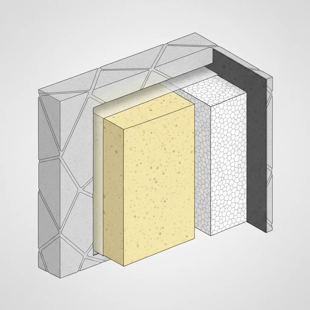 cross section diagram of insulated wall panel materials