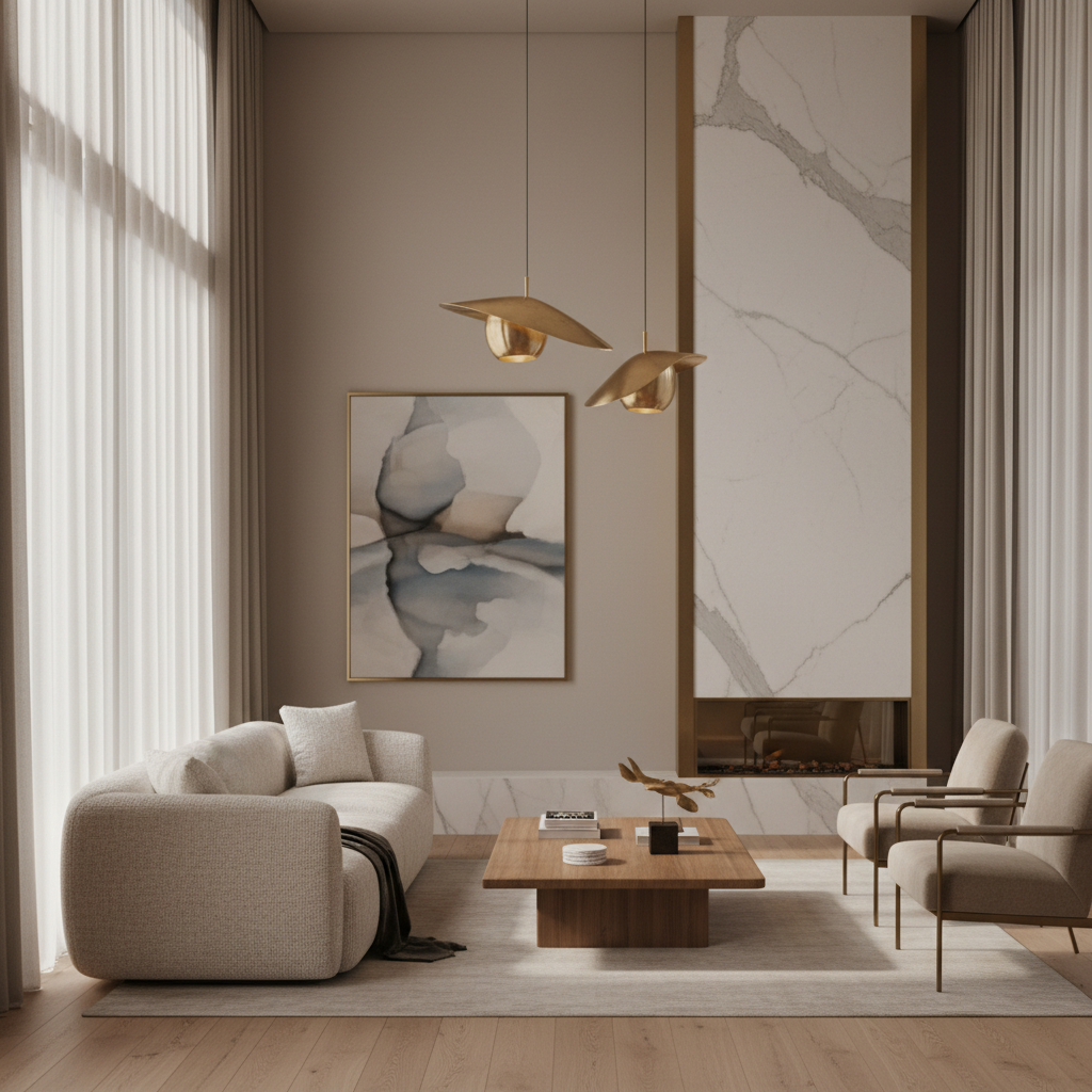 Diseños de interiores de casas color latón