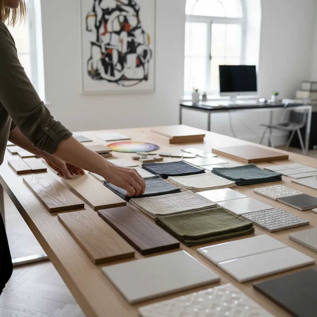 Selección de colores y materiales para un proyecto de diseño interior