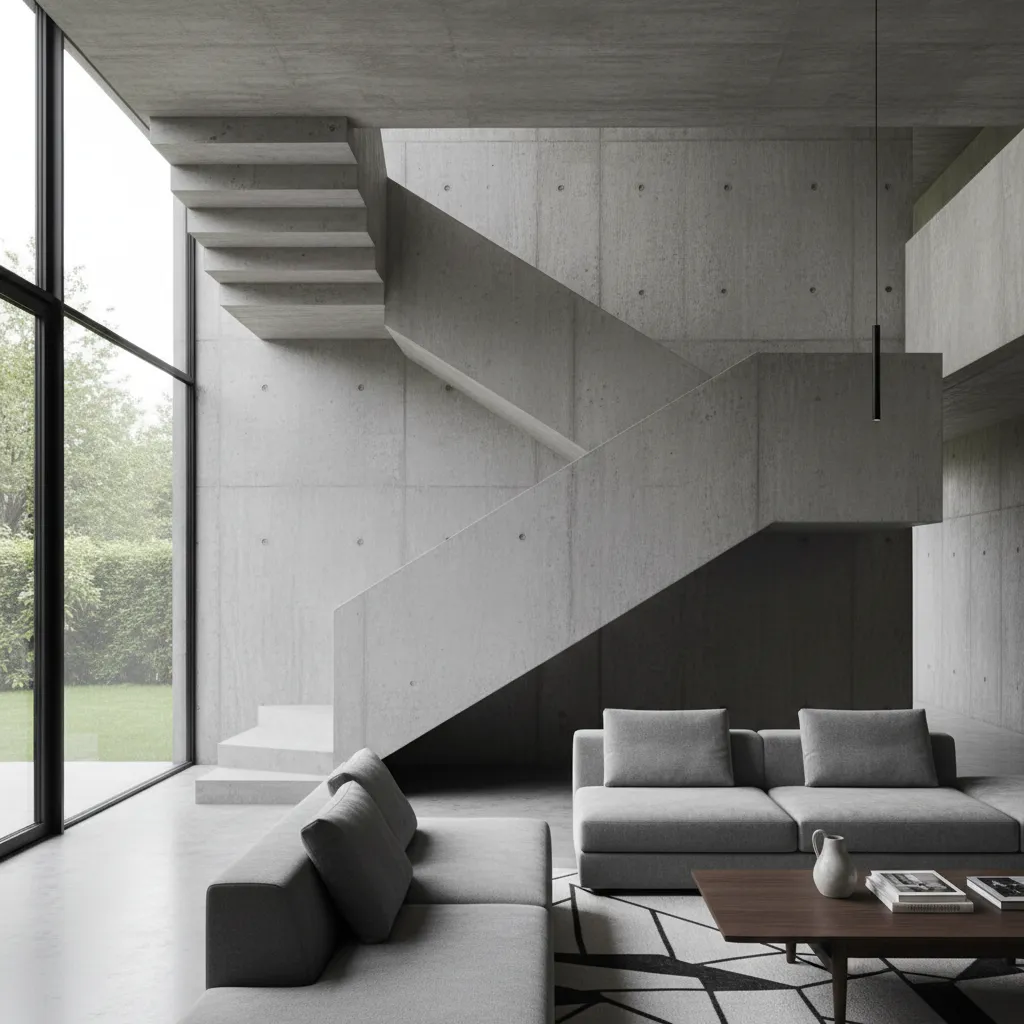 Diseño de escaleras de cemento interior: ideas y claves