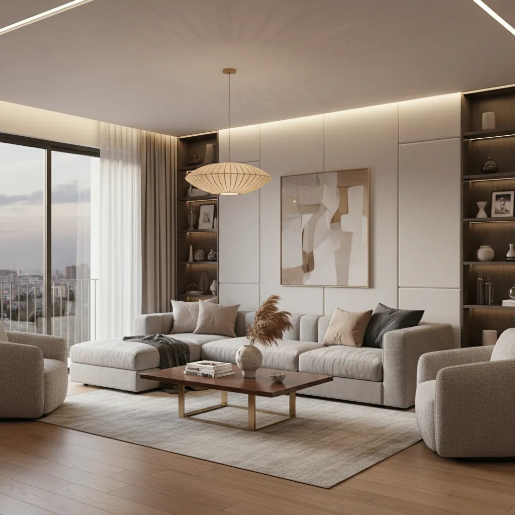 Interior living room visualization created using interior design software