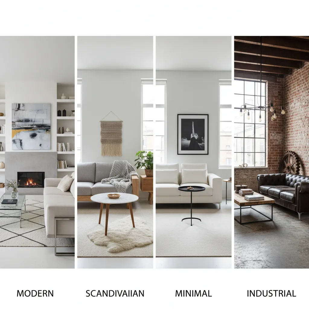 Variaciones de estilo decorativo generadas por inteligencia artificial para una misma habitación