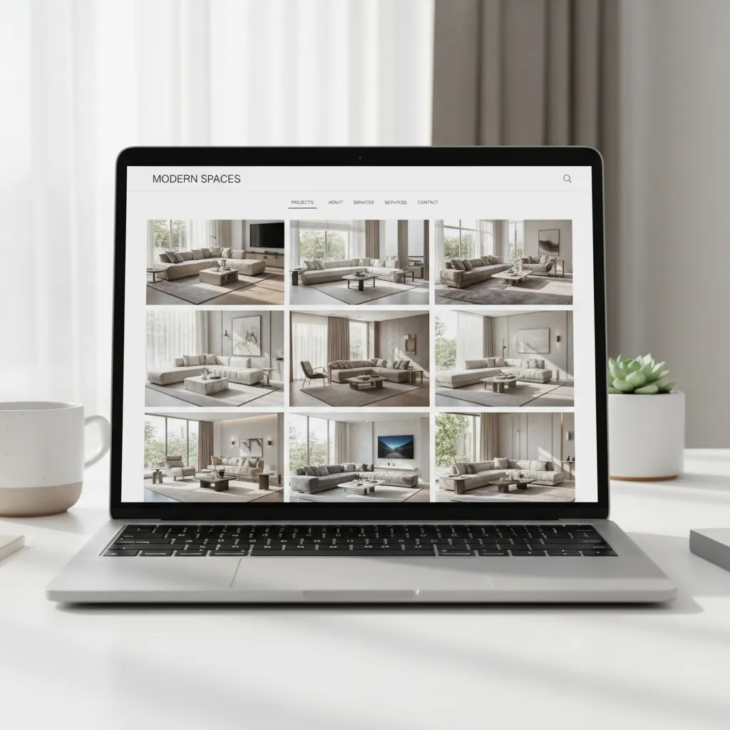 Galería visual de proyectos de interiorismo en un blog