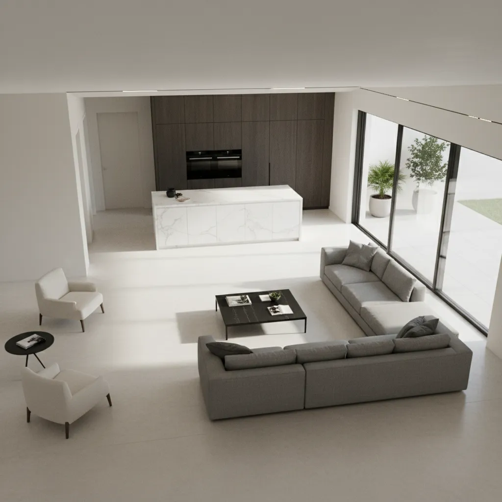 Ejemplo de circulación correcta entre muebles en un salón