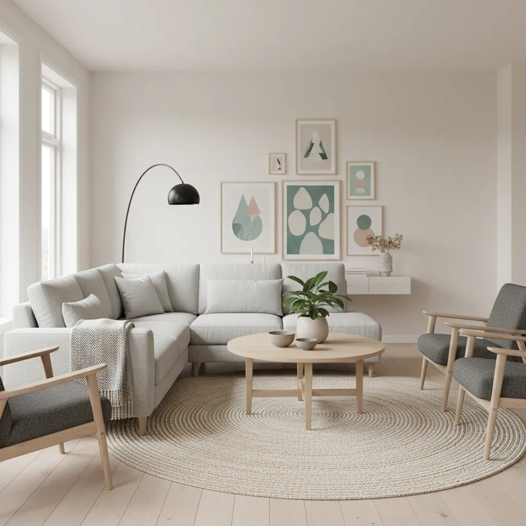 Habitación moderna destacando diferentes elementos del diseño interior