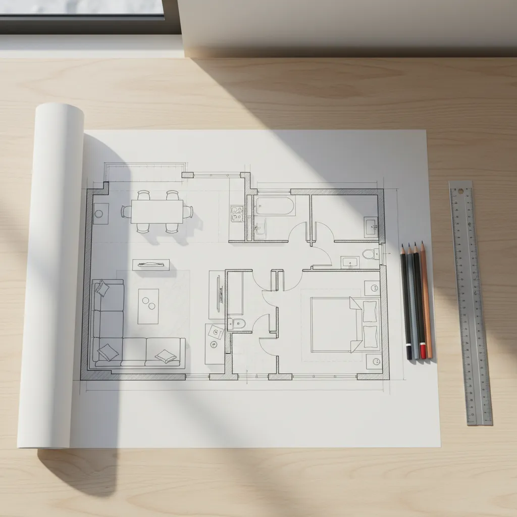 interior design floor plan and layout planning for residential project