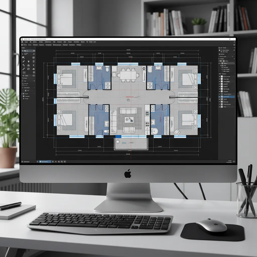 detailed digital floor plan created with interior design drafting software