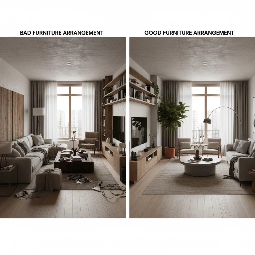 Comparación entre mala distribución y buena distribución en un salón