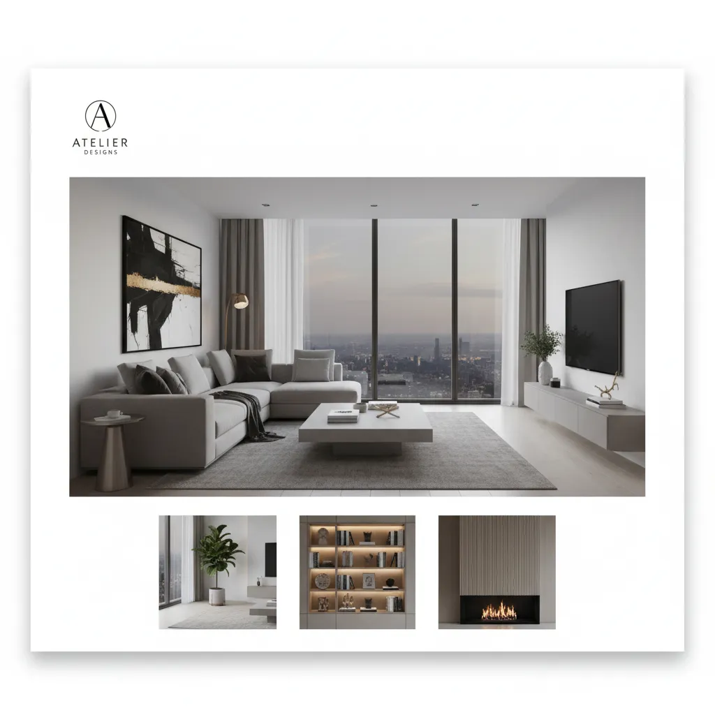 logotipo aplicado sobre render de proyecto de interiorismo