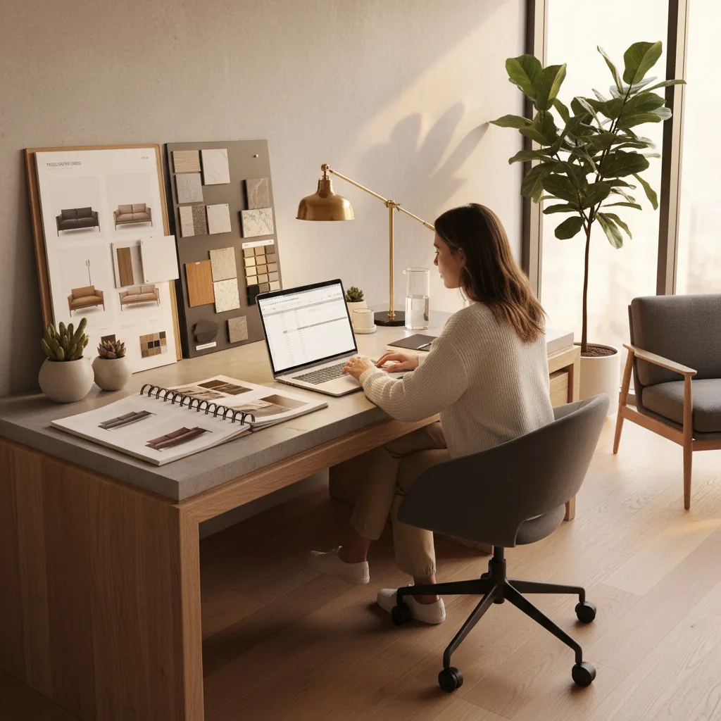 Interior design procurement and vendor order tracking interface