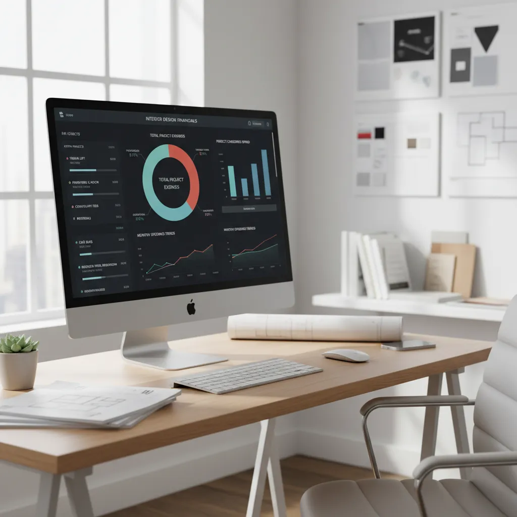 Project expense tracking dashboard for interior design procurement and budgeting