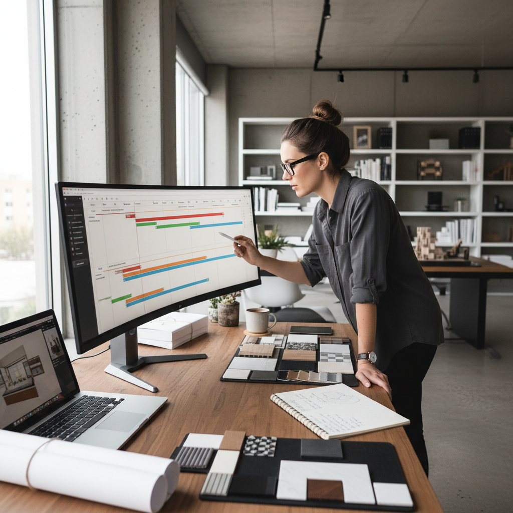Ejemplos de diagrama de Gantt en diseño de interiores