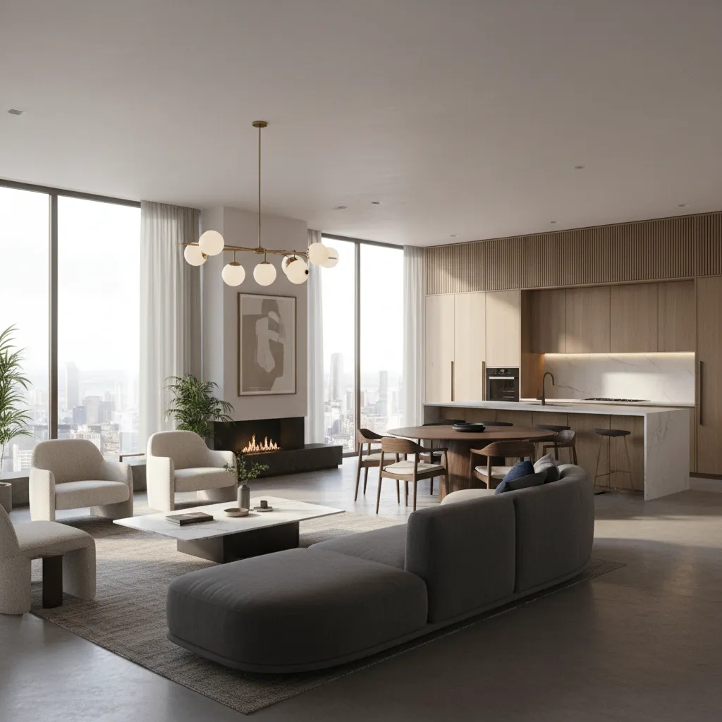 Render 3D de un proyecto de interiorismo preparado para presentación