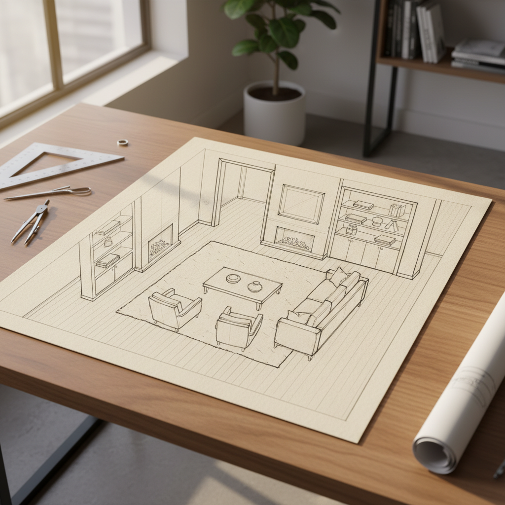 Dibujo de decoración de interiores: guía práctica