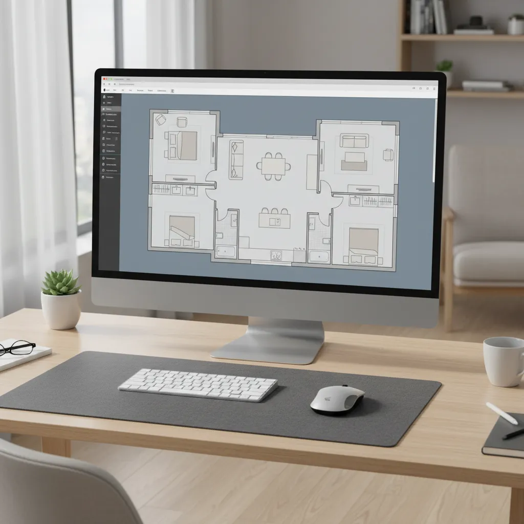Digital interior design floor plan layout displayed on a design software interface