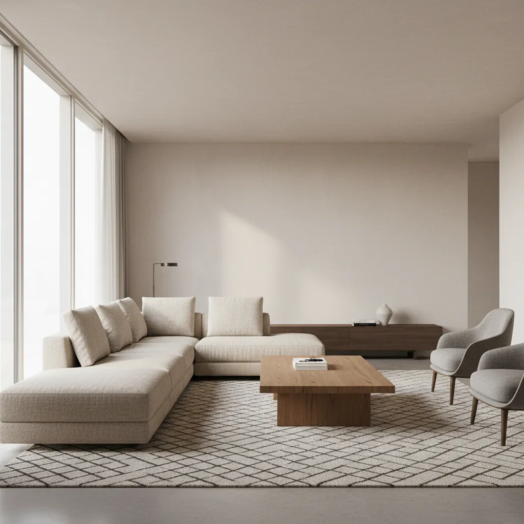Photorealistic living room rendering created with interior design software