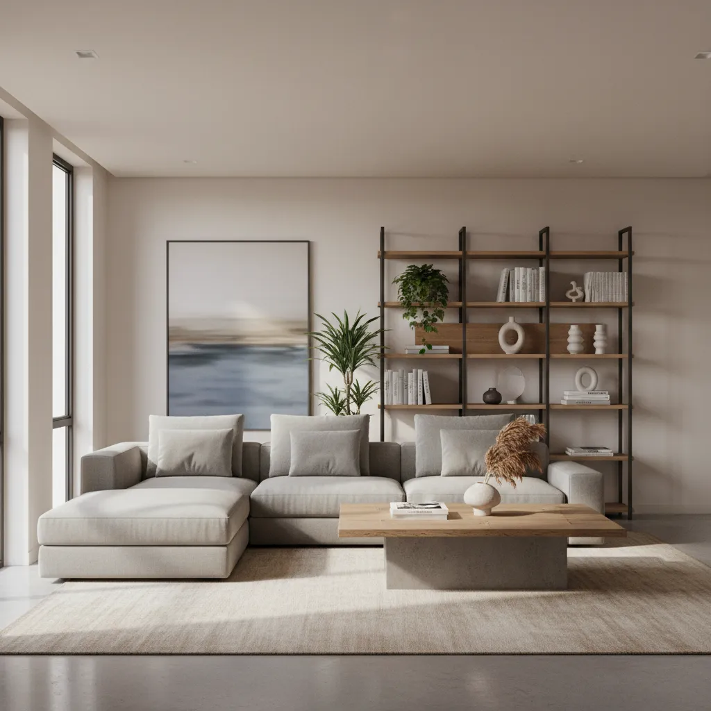 Realistic rendered living room created with interior design software