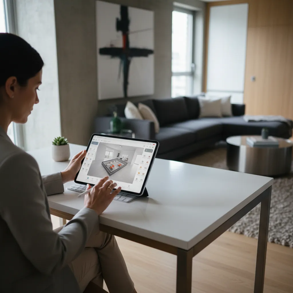 Programa de diseño de interiores para tablet