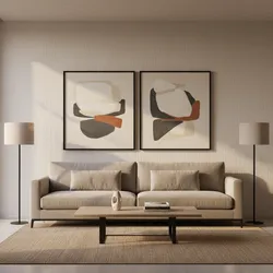 How Interior Designers Arrange Two Large Pictures in Different Rooms