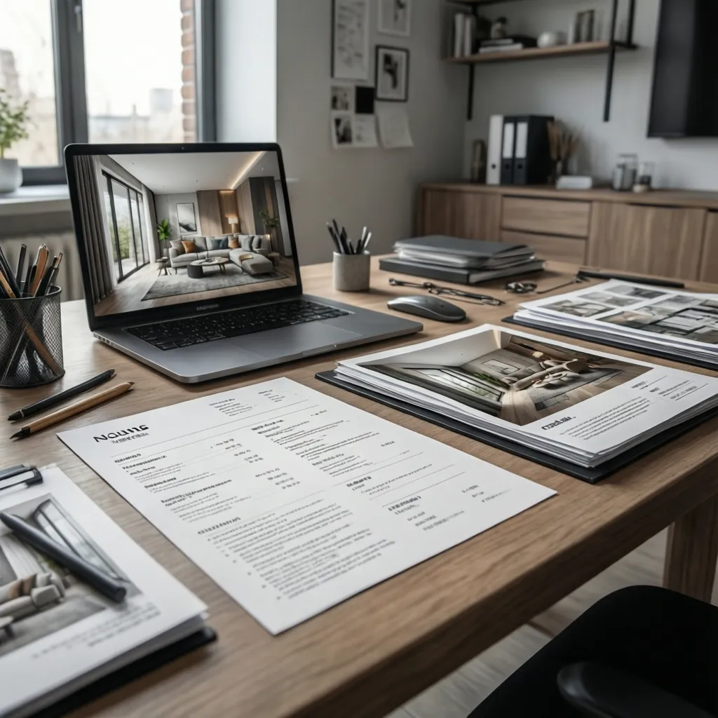 Formatos de curriculum de un diseñador de interiores