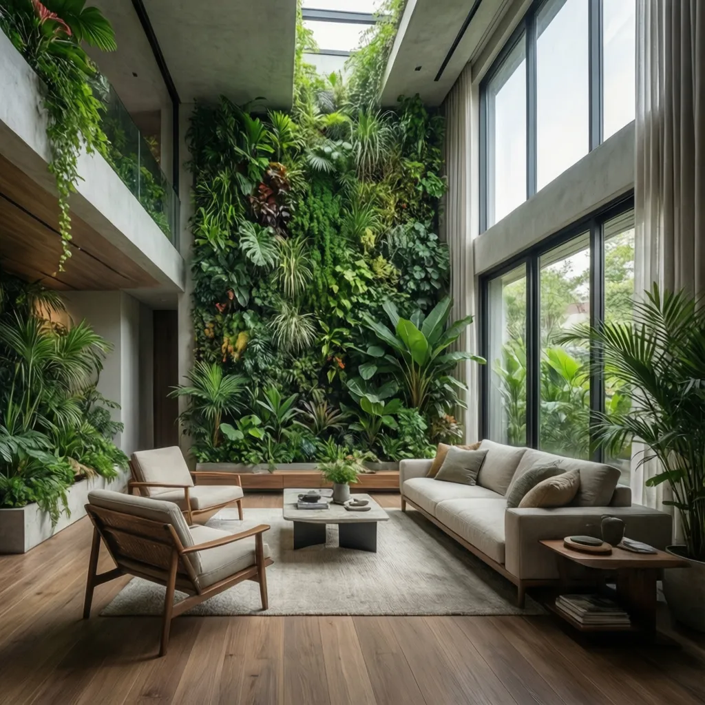 Trabajo diseñador de espacios verdes interiores