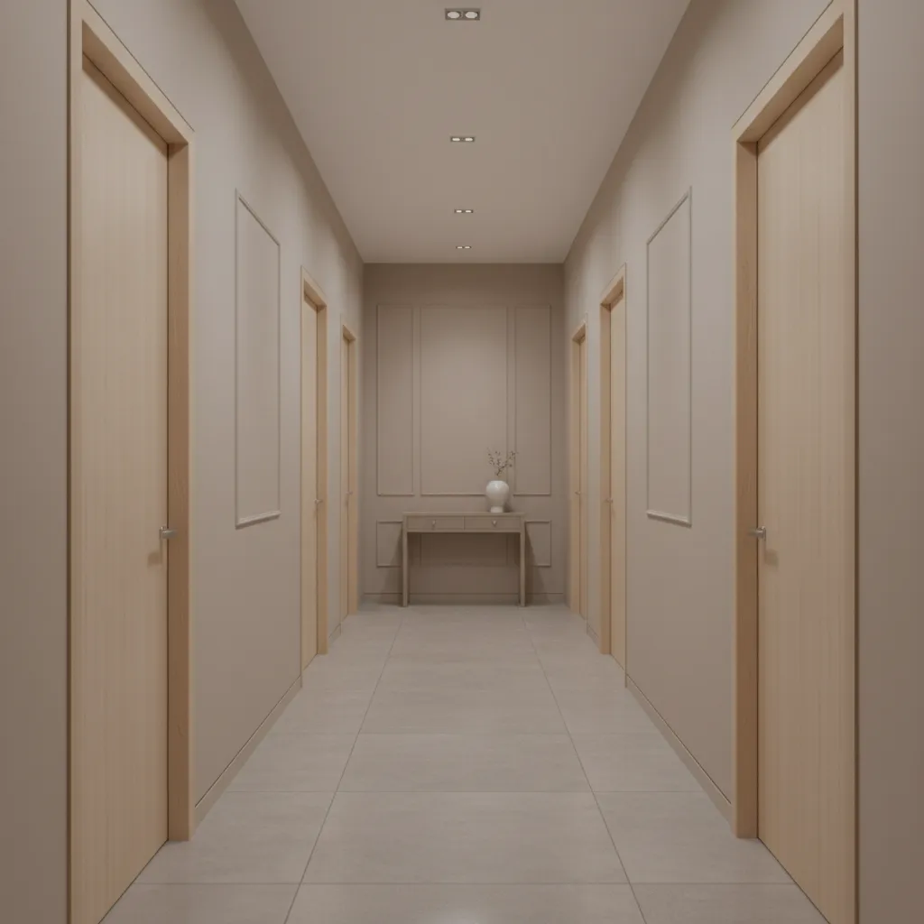 central interior hallway in a house used as a tornado shelter area