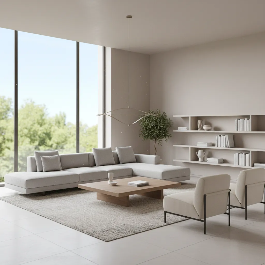 Freshly painted modern living room showing smooth wall coverage