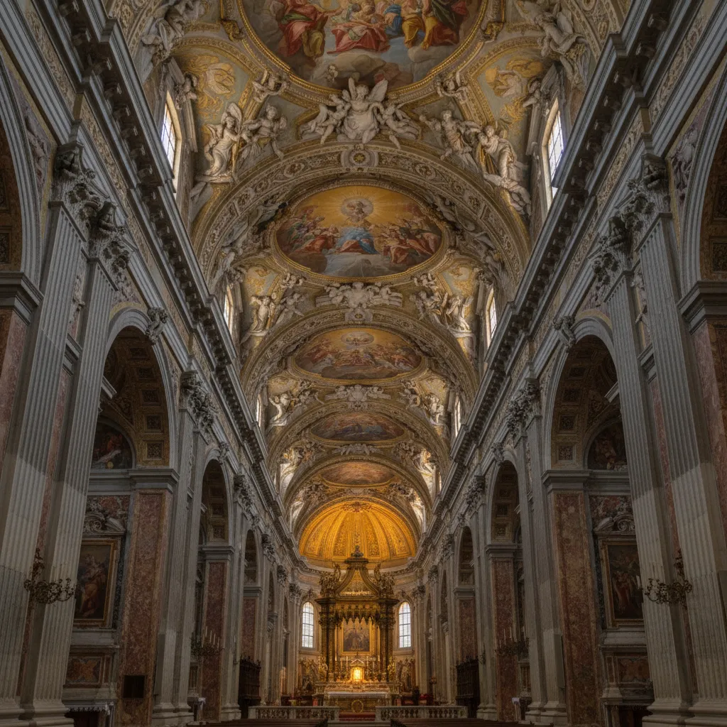 Interior de la iglesia del Gesù de Vignola