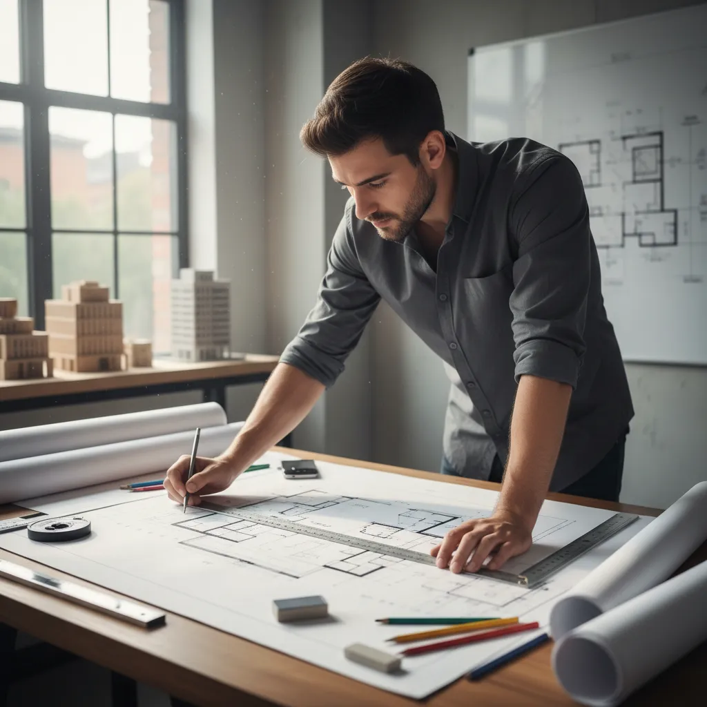 Análisis de distribución de espacios en un plano de vivienda