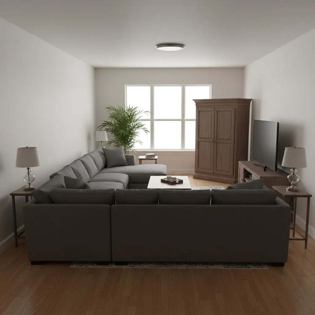 Ví dụ bố trí nội thất sai tỷ lệ trong phòng khách