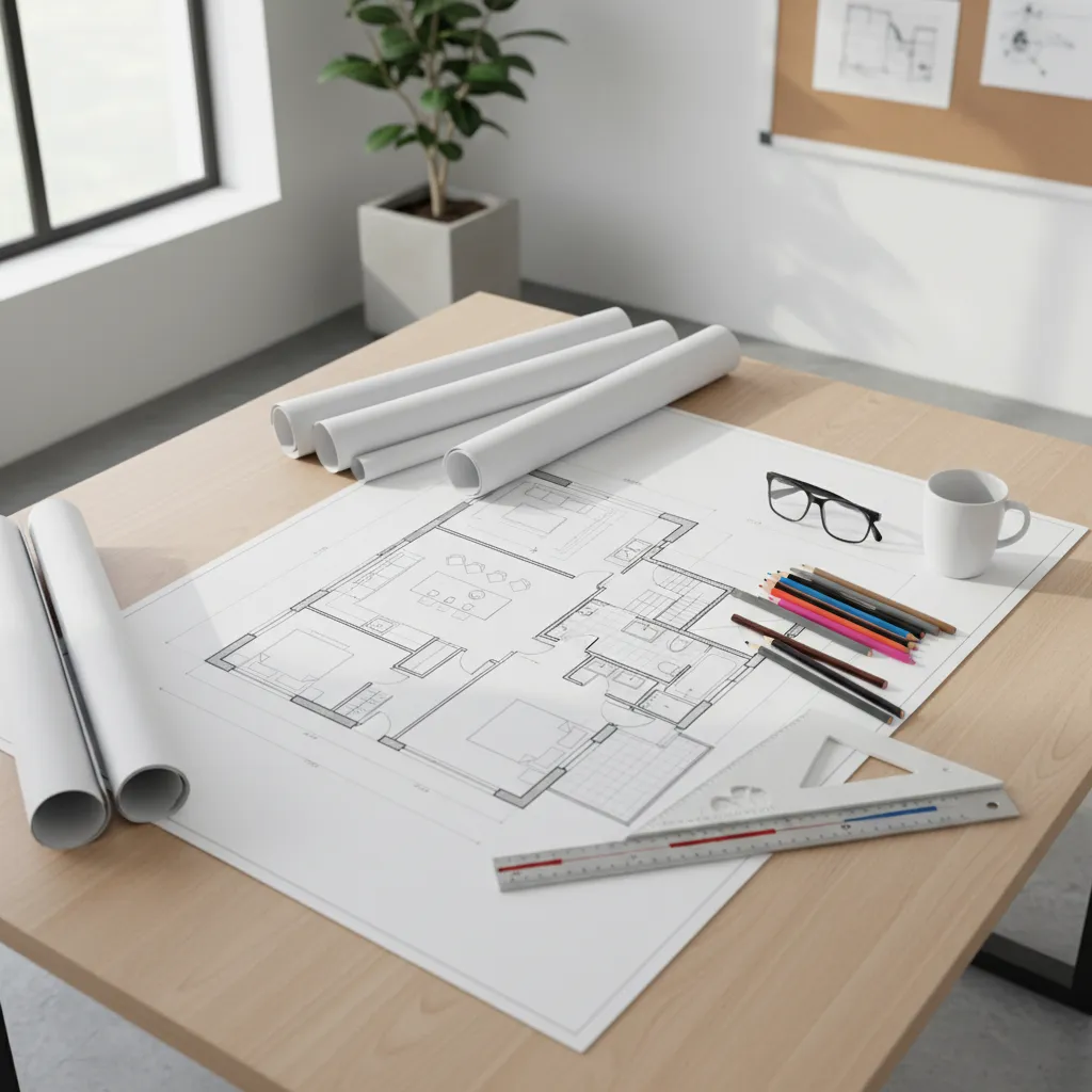 Plano de distribución interior de una vivienda con zonas marcadas