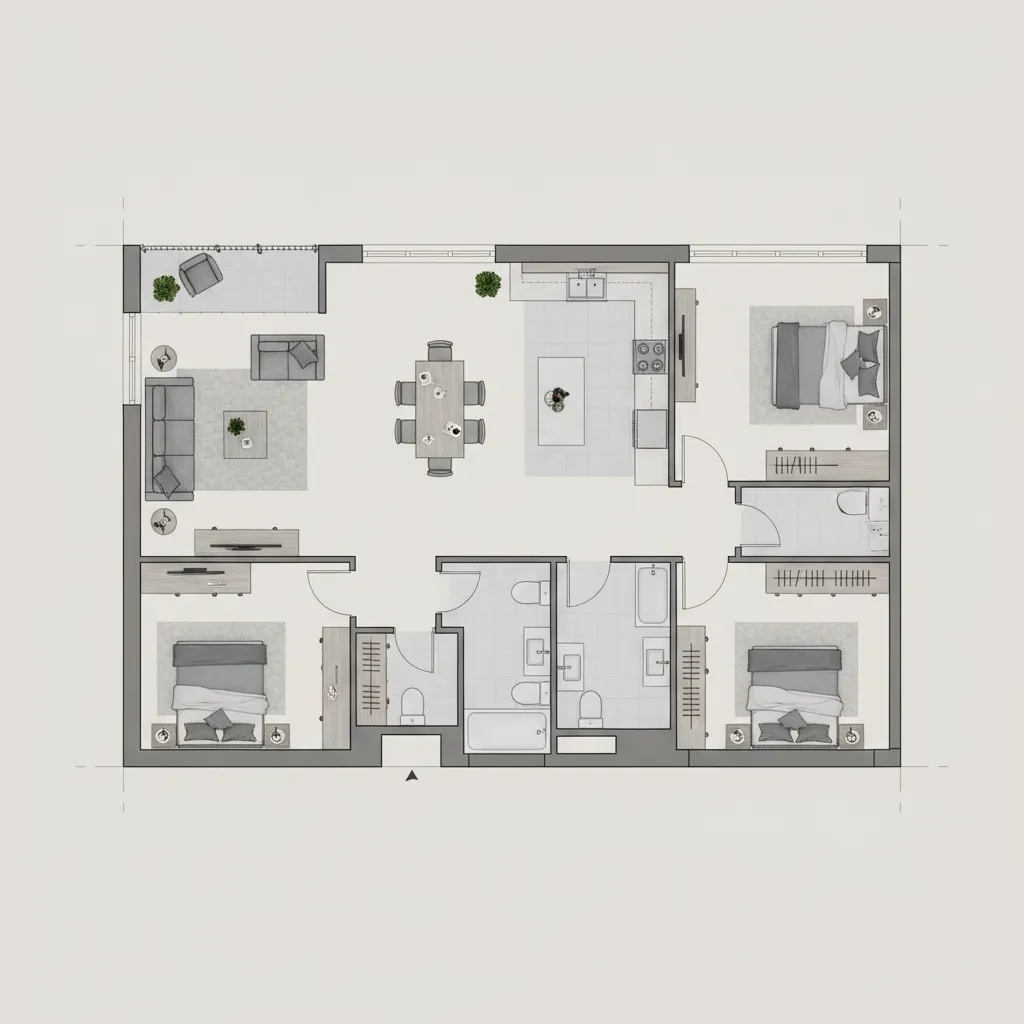 digital floor plan layout used in interior design software
