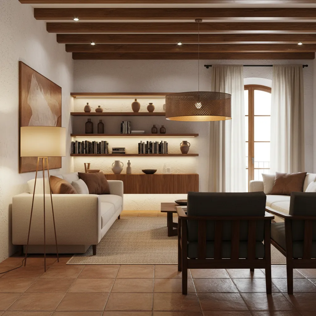 Diseño de iluminación en salón contemporáneo