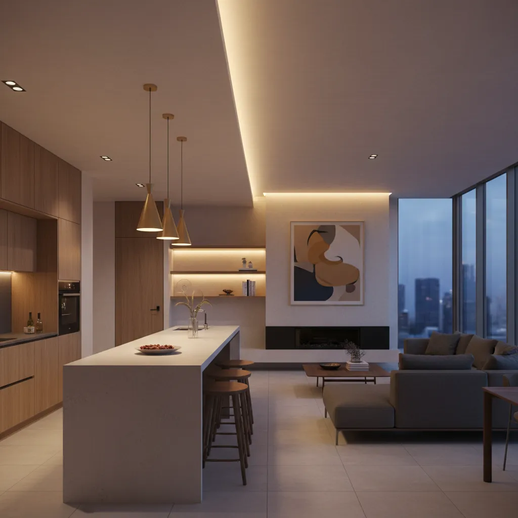 Estudio de iluminación en un proyecto de interiorismo