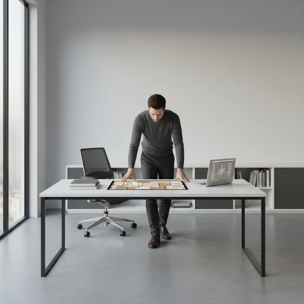 designer estimating flooring and wall finish quantities using digital plan