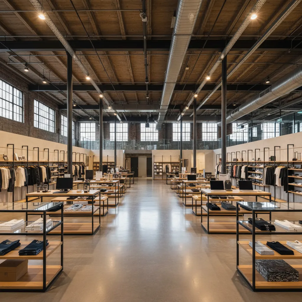 Diseño de interior de una nave como local comercial