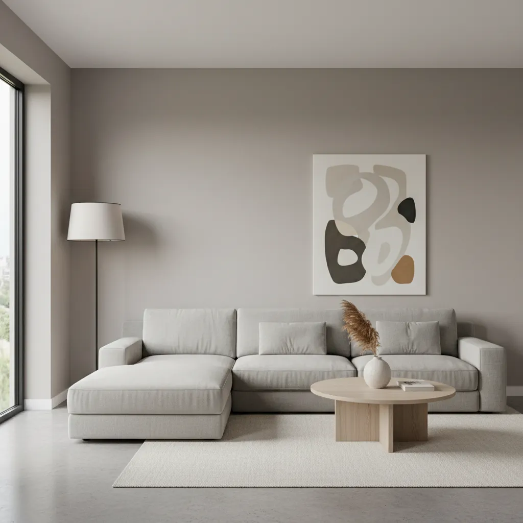 living room wall painted with smooth modern interior paint finish