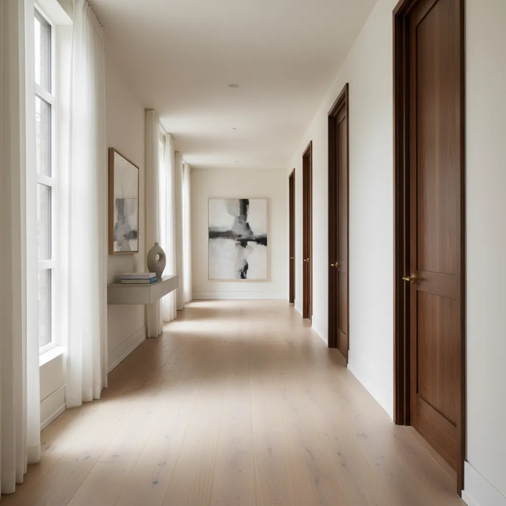 Diseño de interior de casas con puertas oscuras